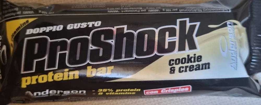 ProShock protein bar cookie & cream