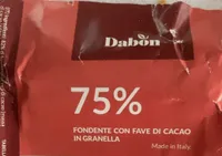 75% fondente con fave di cacao