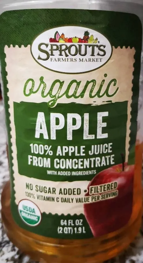 Organic apple juice