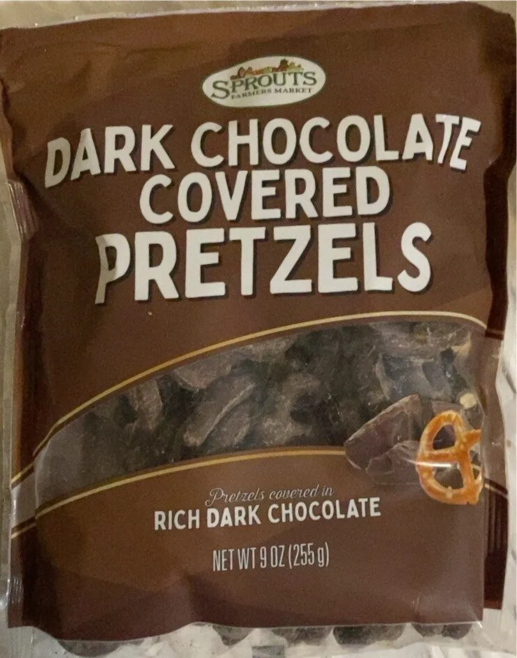 Dark chocolate covered pretzels