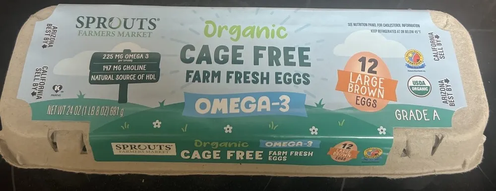 Organic omega-3 eggs