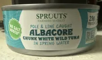 ALBACORE CHUNK WHITE WILD TUNA IN SPRING WATER