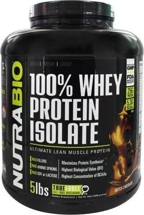 Nutrabio - 100% Whey Protein Isolate Dutch Chocolate - 5 LBS.
