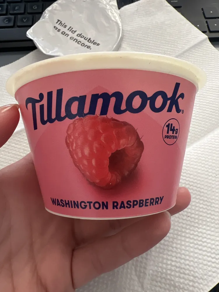 Tillamook Washington raspberry Greek yogurt