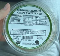 Organic banana chips sweetened