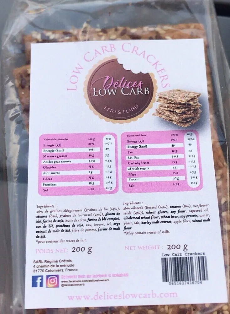 Low carb crackers