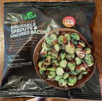 Fire roasted brussels sprouts and uncured bacon