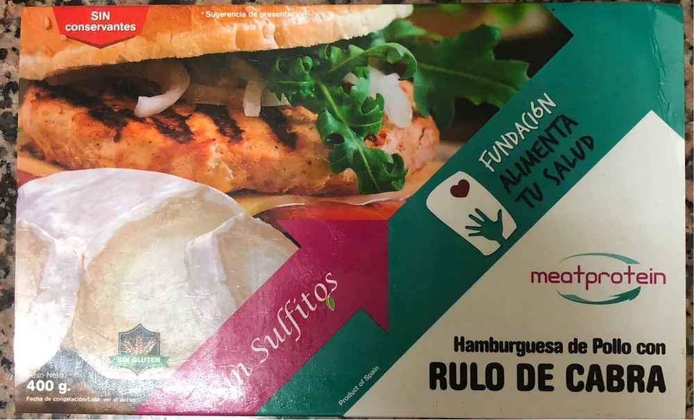 Hamburguesa de Pollo con rulo de cabra
