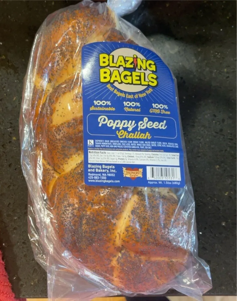 Blazing bagels poppy seed challah