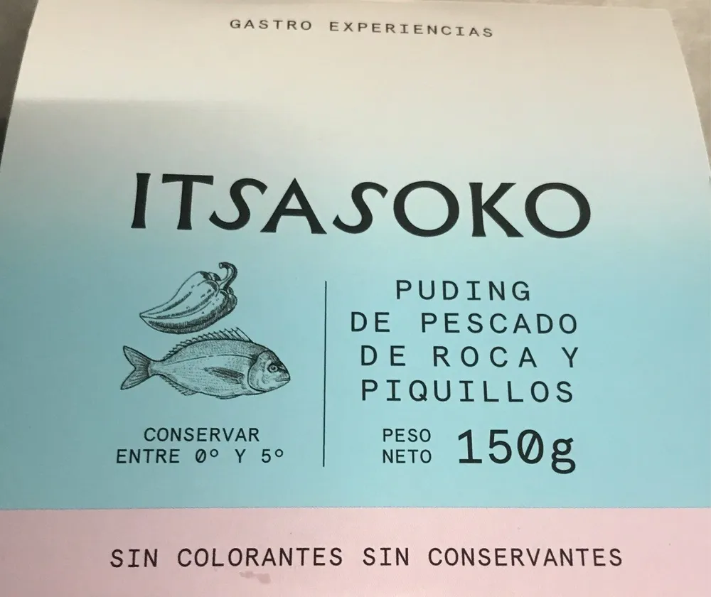 Puding de pescado de roca y piquillos
