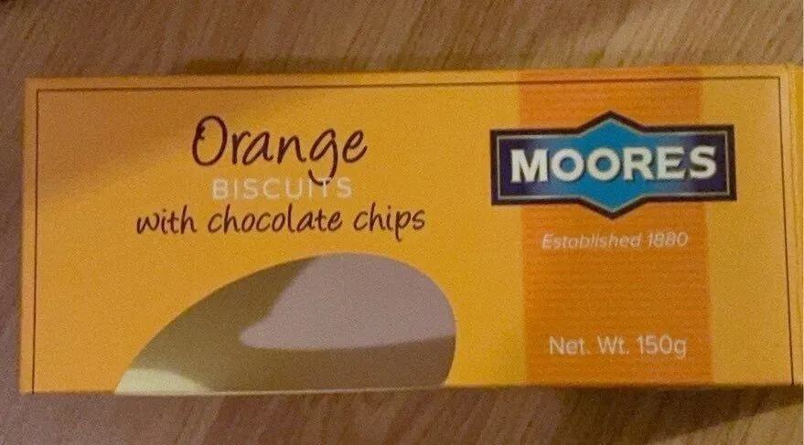 Orange biscuits with chocolate chips