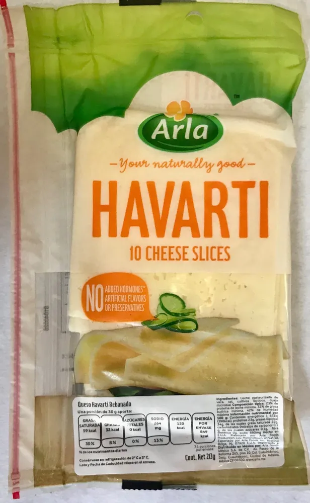 Havarti cheese slices, havarti