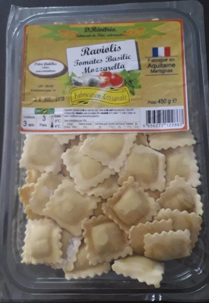 Raviolis Tomates Basilic Mozzarella