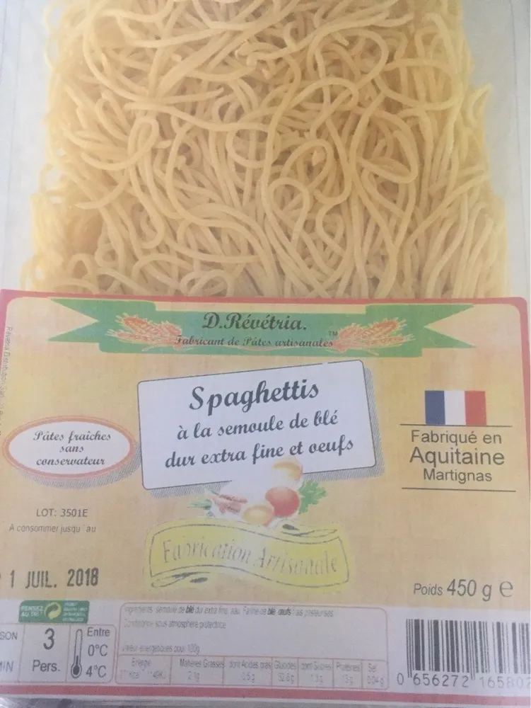 Spaghettis  a la semoule de ble