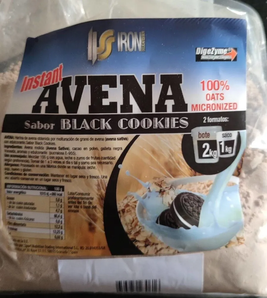 Instante AVENA sabor BLACK COOKIES