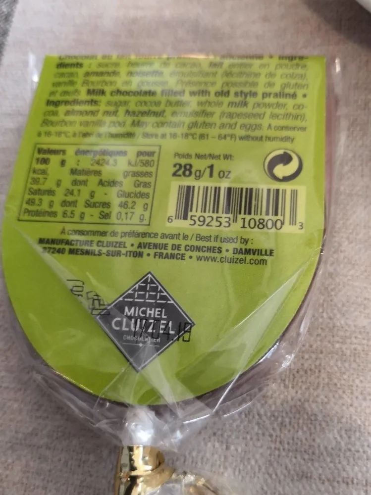 Chocolat au lait fourré praliné à l'ancienne