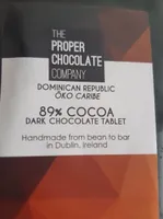 Dark chocolate tablet