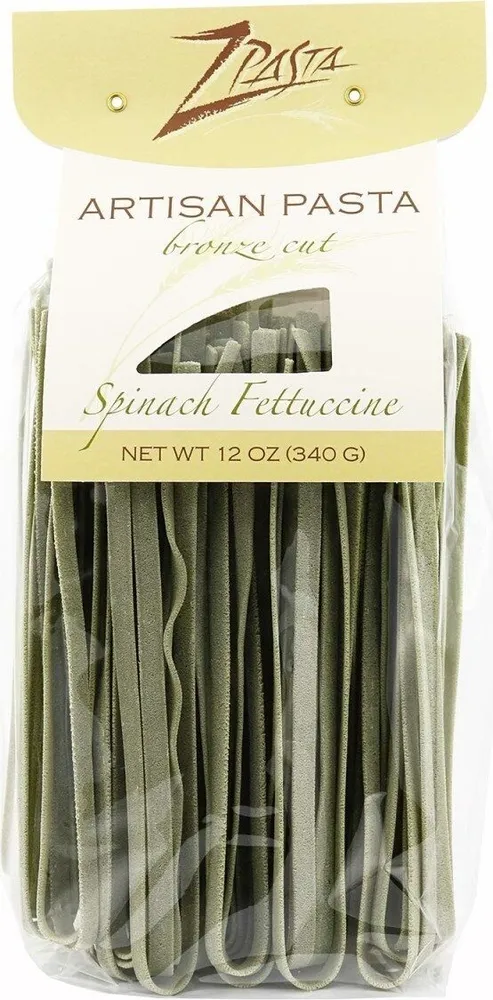 Zpasta spinach fettuccine bronze cut artisan pasta