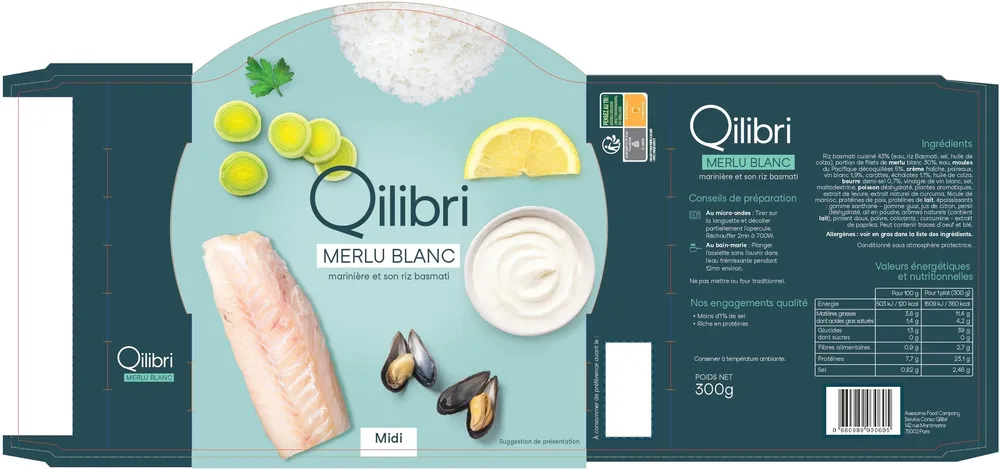 Merlu blanc marinière et son riz basmati