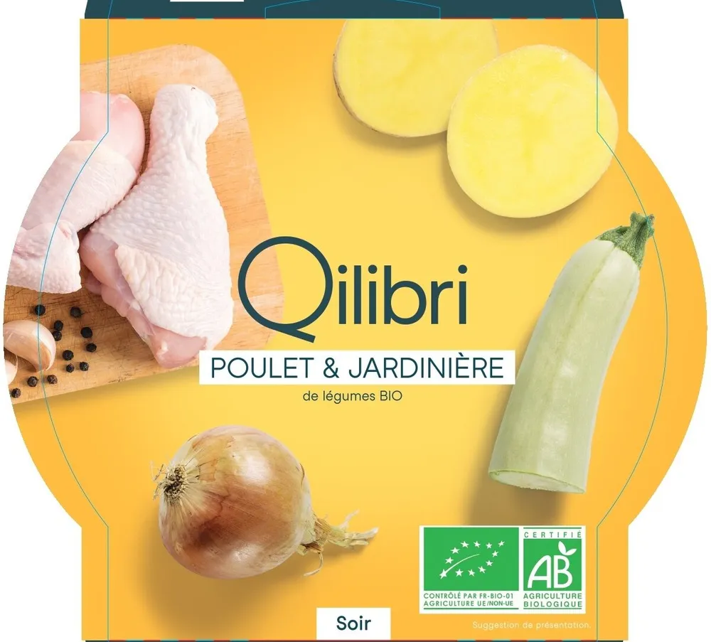 Poulet et jardinière de légumes Bio
