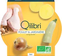 Poulet et jardinière de légumes Bio
