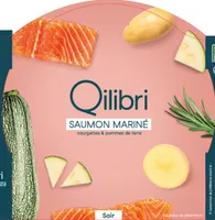 Saumon mariné purée de courgettes et pommes de terre