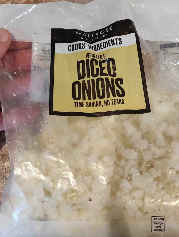 Frozen diced onions