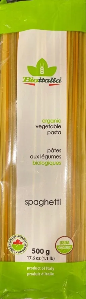 Organic vegetable pasta