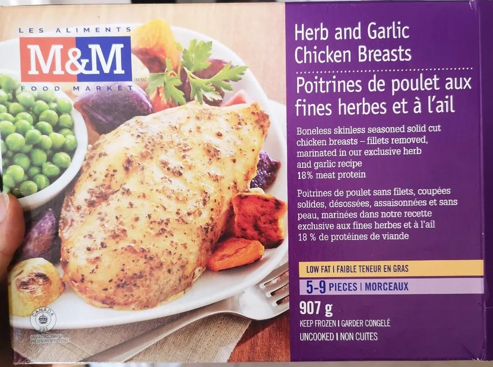 Poitrines de poulet aux fines herbes et à l'ail