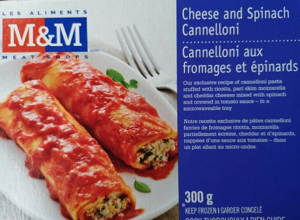 Cannelloni aux fromages et épinards