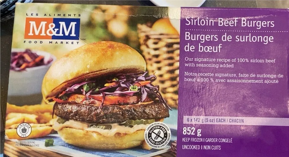Sirloin beef burgers