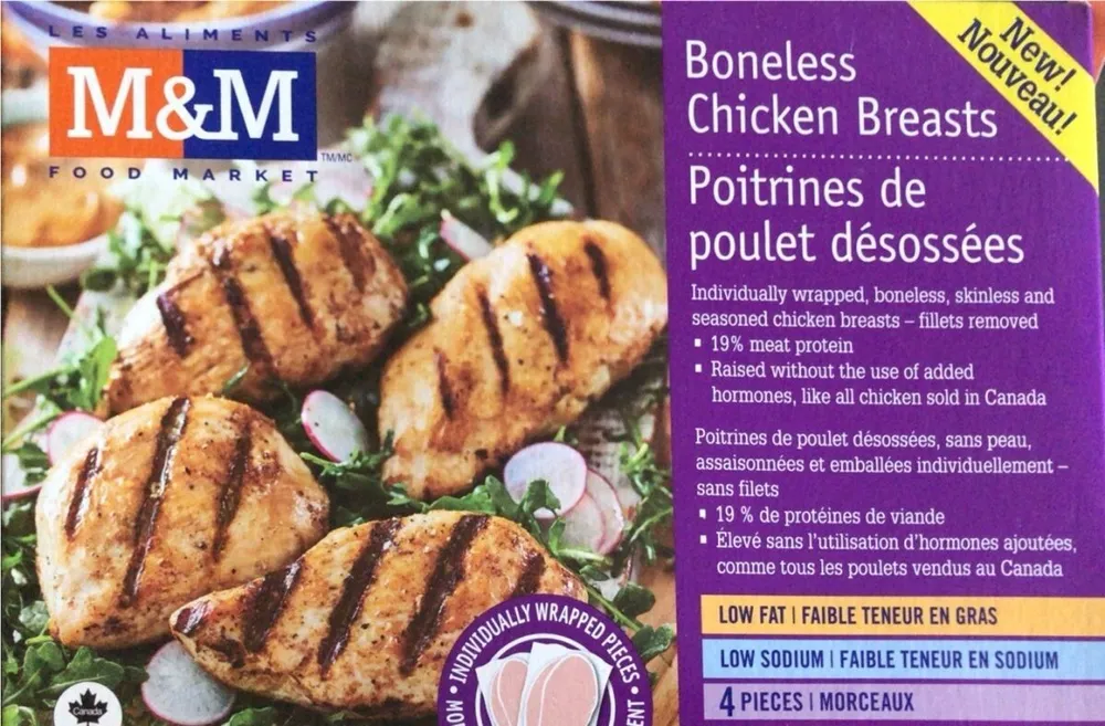 Poitrines de poulet désossées