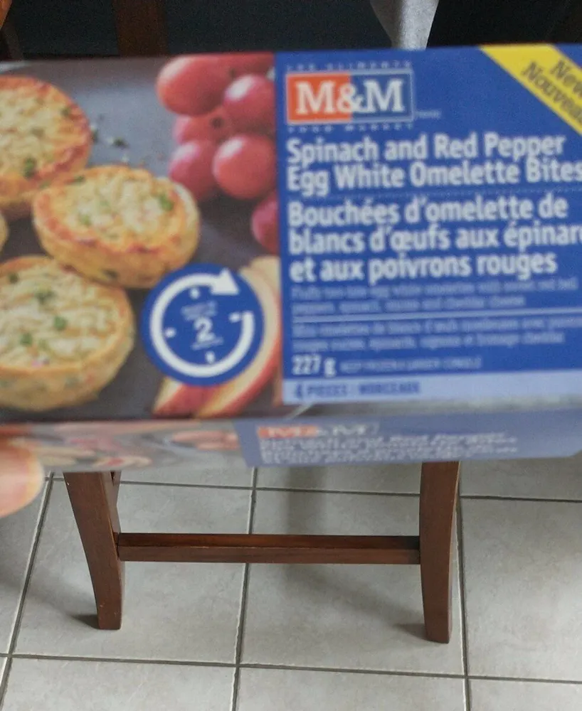 Spinach and Red Pepper white omelette bites