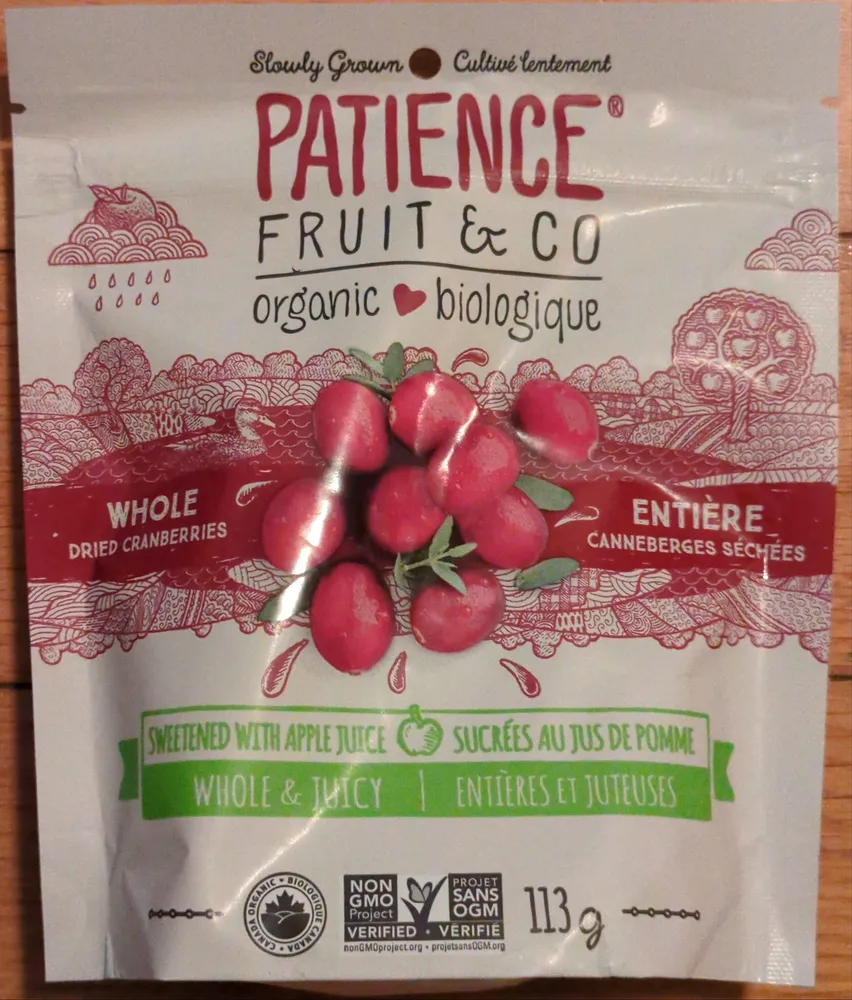 Organic Whole & Juicy Dried Cranberries Sweetened With Apple Juice