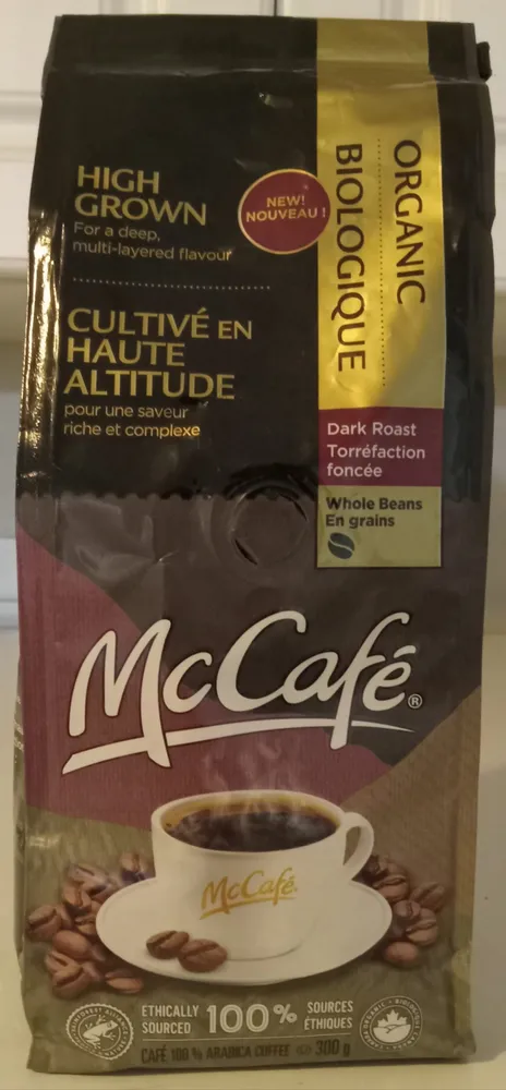 Organic High Grown Dark Roast Whole Bean Coffee