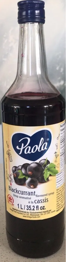 Blackcurrant flavoured syrup