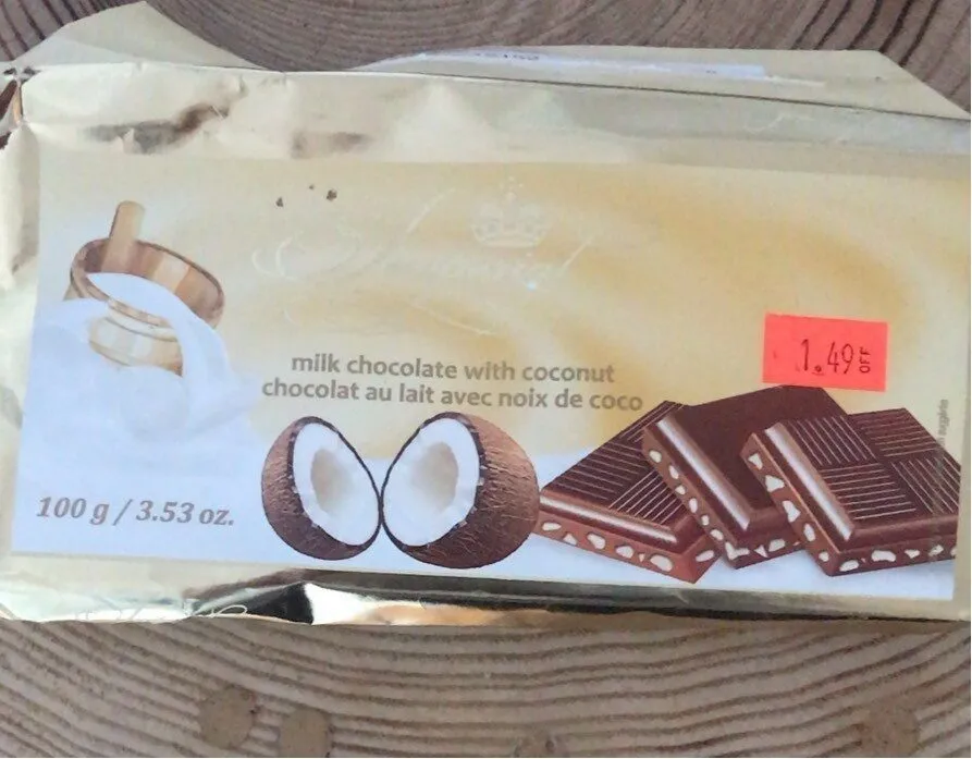 Chocolat au lait avec noix de coco