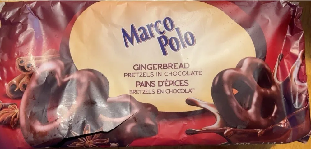 Gingerbread pretzels in chocolate