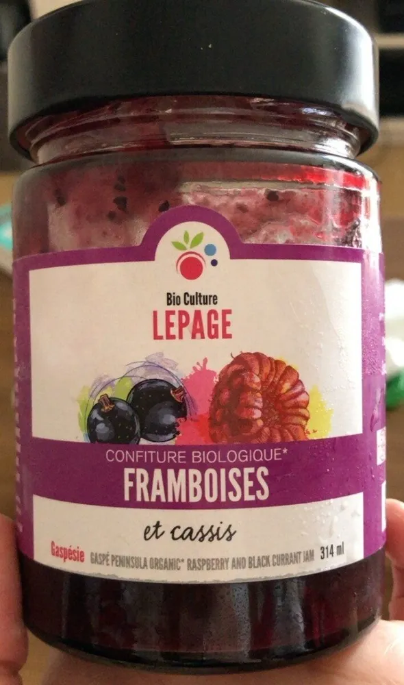 Confiture biologique framboises et cassis