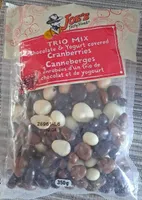 Canneberges enrobées d'un triop de chocolat et yogourt