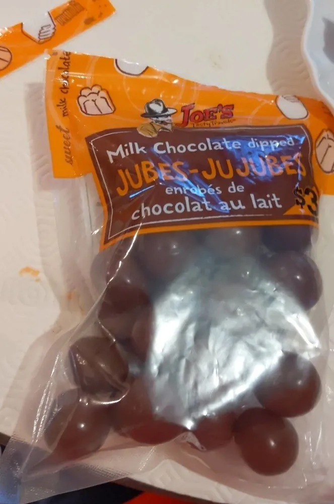 Milk chocolate dipped jubes