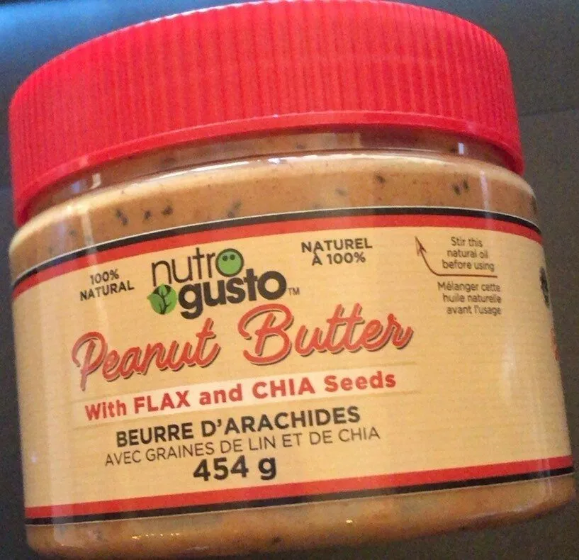 Peanut butter with flax and chia seeds