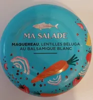 Ma salade maquereau, lentilles béluga au balsamique blanc