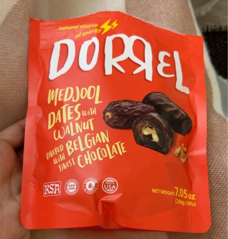 Medjool dates with walnut and belgian chocolate