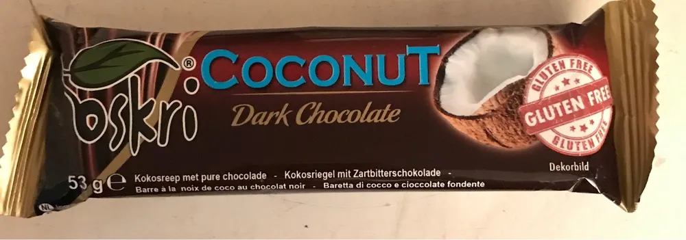 Barre à la noix de coco au chocolat noir
