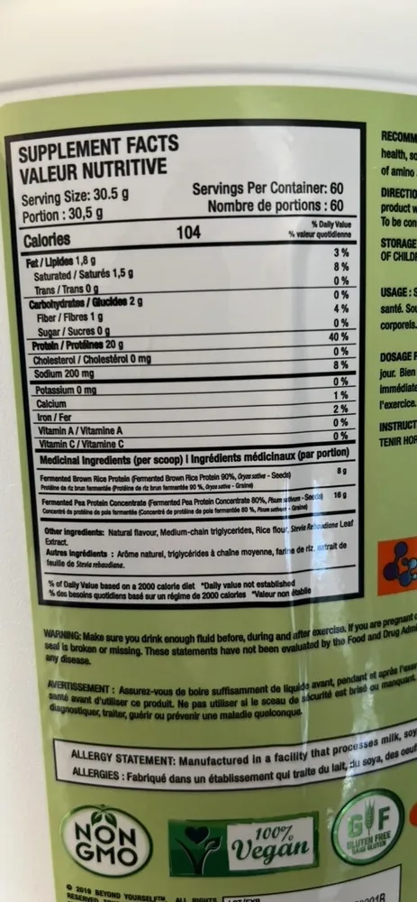 Vegan plant based protein