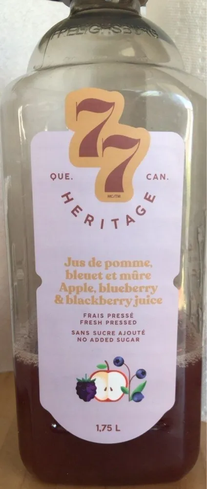 Jus de pomme, bleuet et mûre
