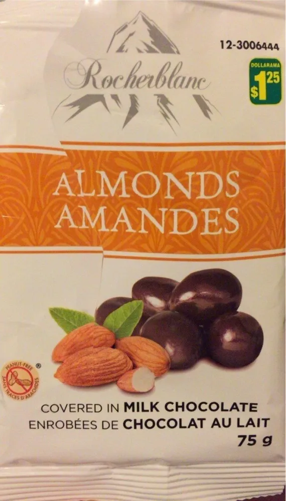 Amandes enrobées de chocolat au lait