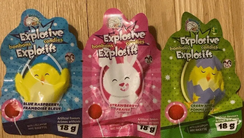 Explosive candies, bonbon explosifs