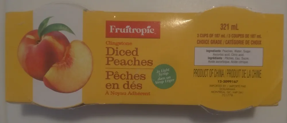 Clingstone Diced Peaches in Light Syrup